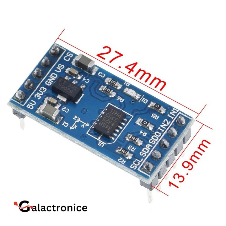 Modul accelometru digital pe 3 axe ADXL345, interfata I2C/SPI ...
