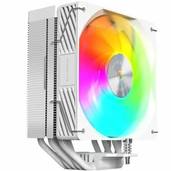 Cooler Procesor Mars Gaming MCPUX5ARGBW, alb, 12cm, iluminare multicolor, 2000 rpm