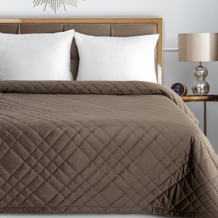 Cuvertura din velur RIA6, 200x220cm, brown