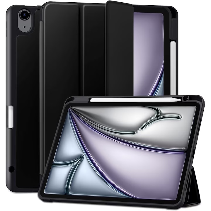 Husa tableta stand 11 inch negru pentru iPad Air 6 2024 2025
