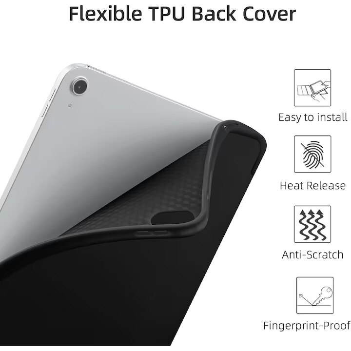 Husa tableta stand 11 inch negru pentru iPad Air 6 2024 2025