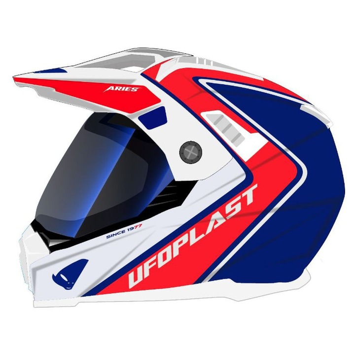 Casca moto UFO Aries Offroad, Aries Offroad, negru, protectie solara