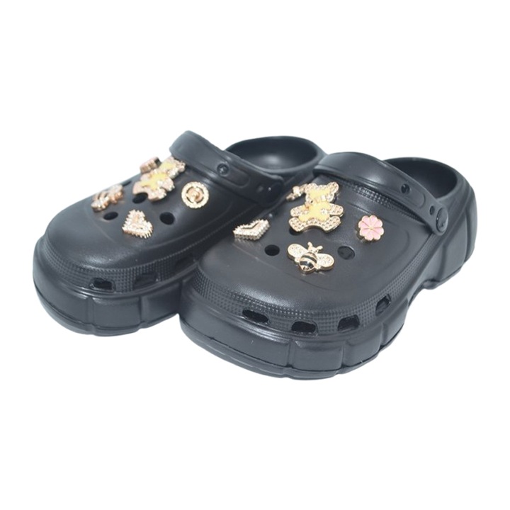 Papuci din spuma EVA, pentru fete, Mini Junior PSF-100625N, Negru 119867