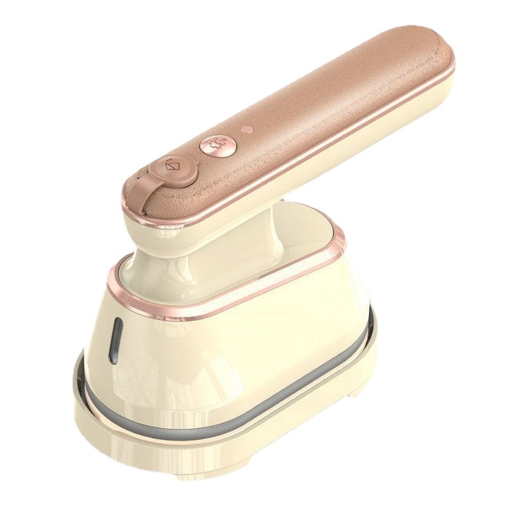 Fier de calcat portabil cu abur, 800W, 220V, reglare temperatura cu 2 viteze, rezervor de apa de 110 ml, galben mei