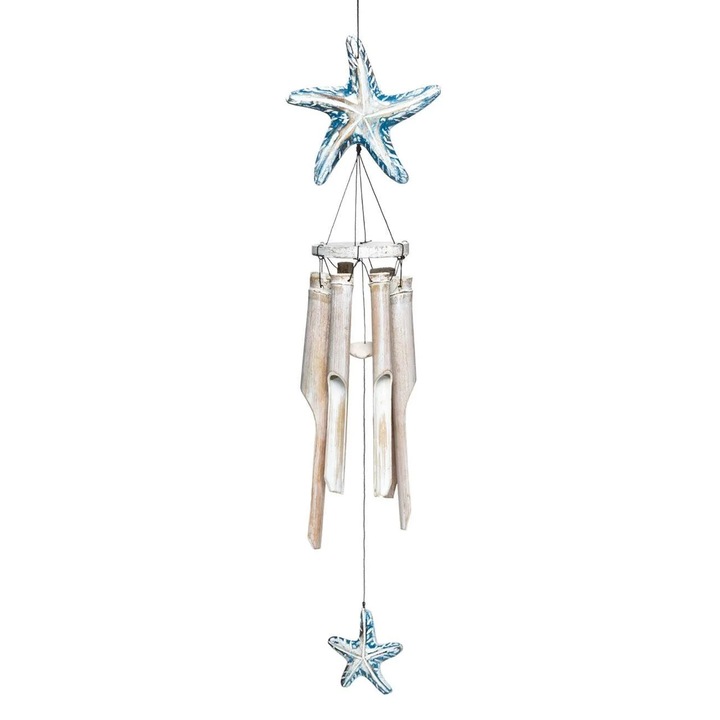 Clopotei de Vant Stele de Mare din Lemn 45cm