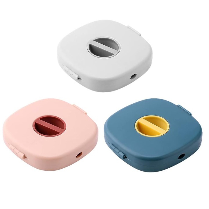 Комплект от 3 прибиращи се органайзера за кабели, многоцветни, 7x7x2 см