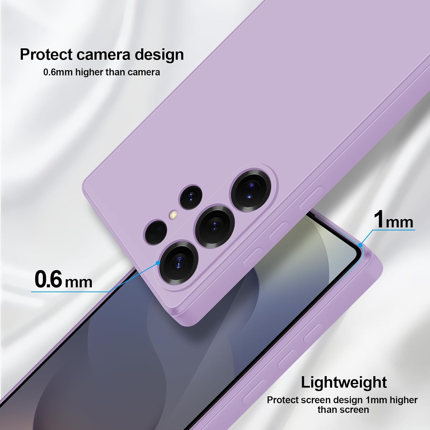 Husa pentru Samsung Galaxy S25 Ultra, silicon lichid, interior din microfibra, violet