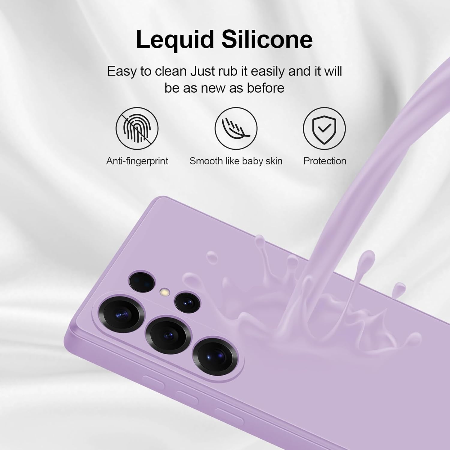 Husa pentru Samsung Galaxy S25 Ultra, silicon lichid, interior din microfibra, violet