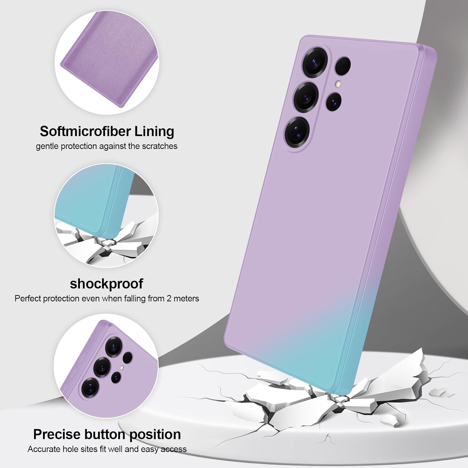 Husa pentru Samsung Galaxy S25 Ultra, silicon lichid, interior din microfibra, violet