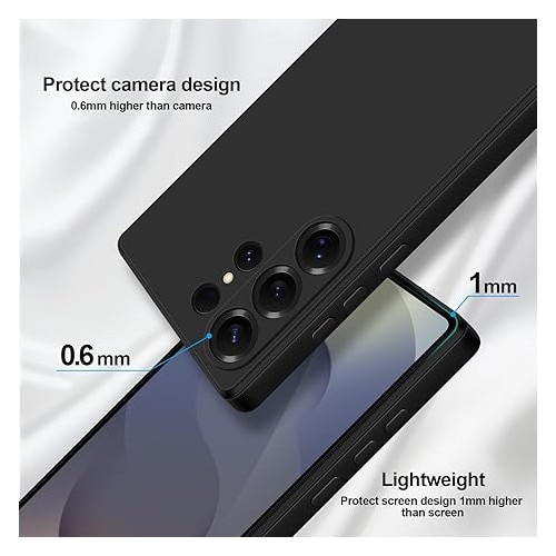 Husa pentru Samsung Galaxy S25 Ultra, silicon lichid, Calitate Premium, Interior din Microfibra, Protectie Sporita, Antisoc-Negru