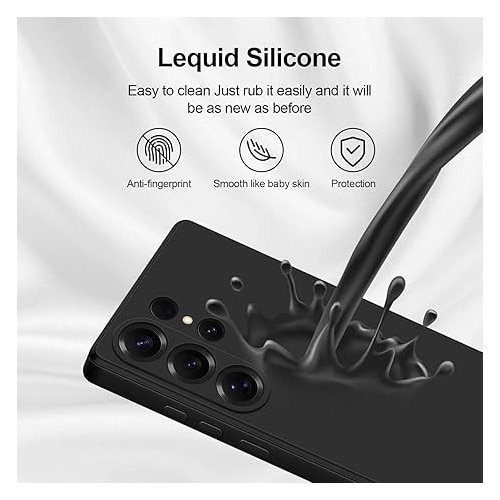 Husa pentru Samsung Galaxy S25 Ultra, silicon lichid, Calitate Premium, Interior din Microfibra, Protectie Sporita, Antisoc-Negru