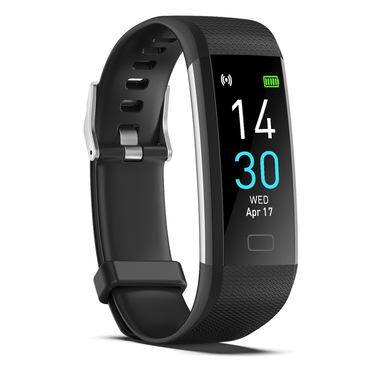 Интелигентна фитнес гривна Смарт часовник 4-то поколение S5, Разширено наблюдение на здравето, Обширна персонализация, Водоустойчивост, Черен