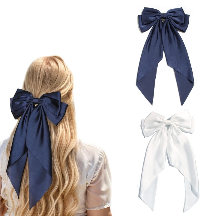 Set 2 Clips Par cu Fundite Mari, TREXORA, Albastru si Alb, 38x21cm, Design Elegant, Usor si Fin