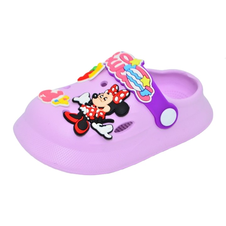 Papuci din spuma EVA Minnie Mouse pentru fete Mini Junior PAP-MJ2, Mov 118666