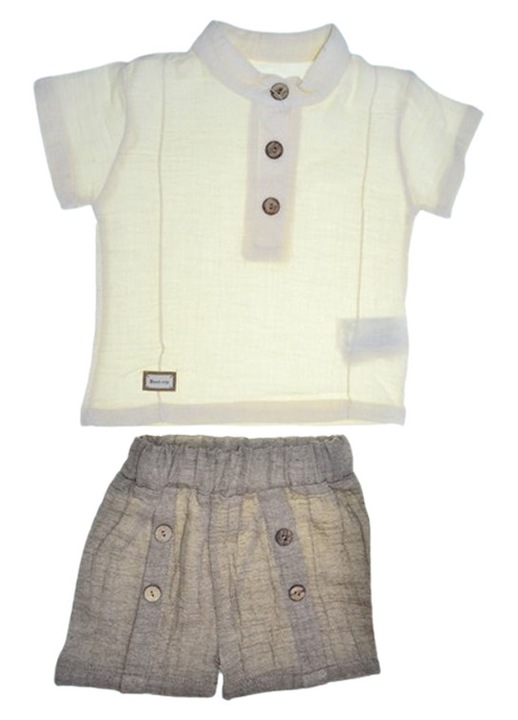 Compleu de vara, din 2 piese, pentru baieti, tricou si pantaloni scurti, Mini Junior, 45987, Multicolor