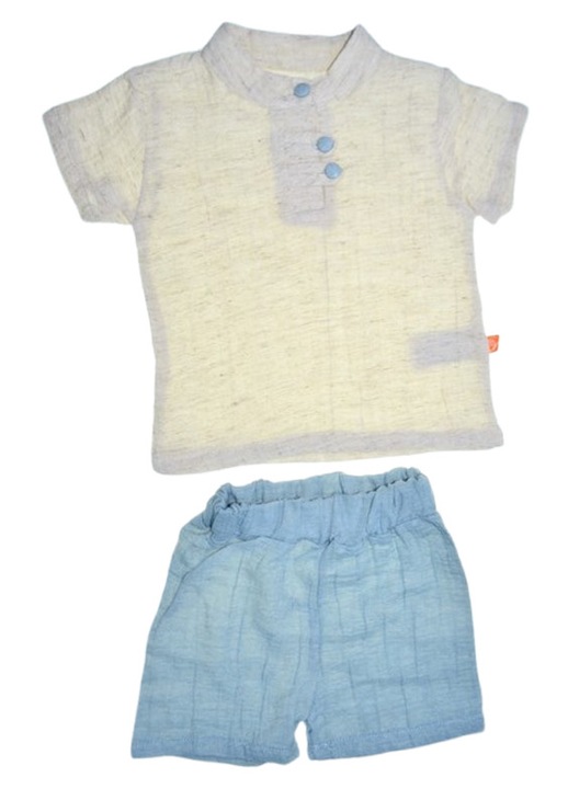 Compleu de vara, din 2 piese, pentru baieti, tricou si pantaloni scurti, Mini Junior, Multicolor, Multicolor