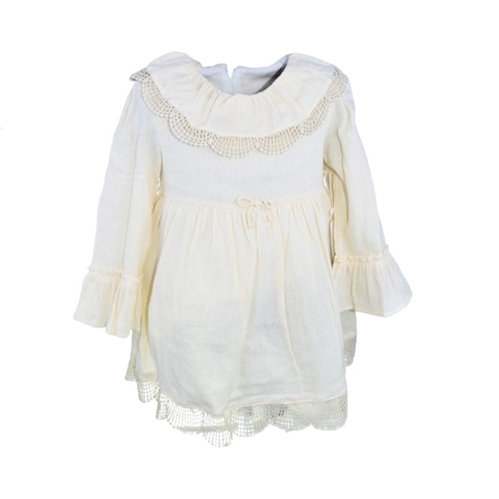 Hosszú ujjú ruha lányoknak Mini Junior 4266, Bézs 119021