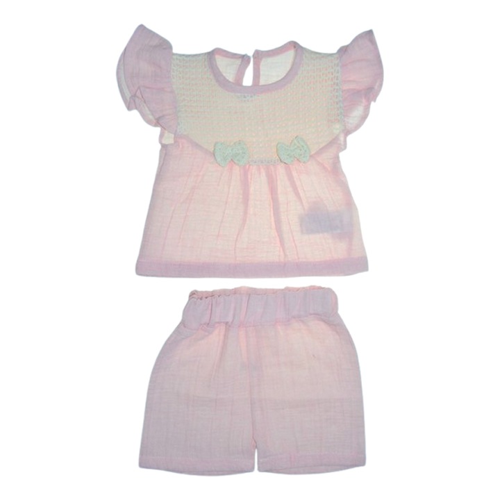 Compleu de vara din 2 piese, pentru fete, Mini Junior 2391R, Roz 119044