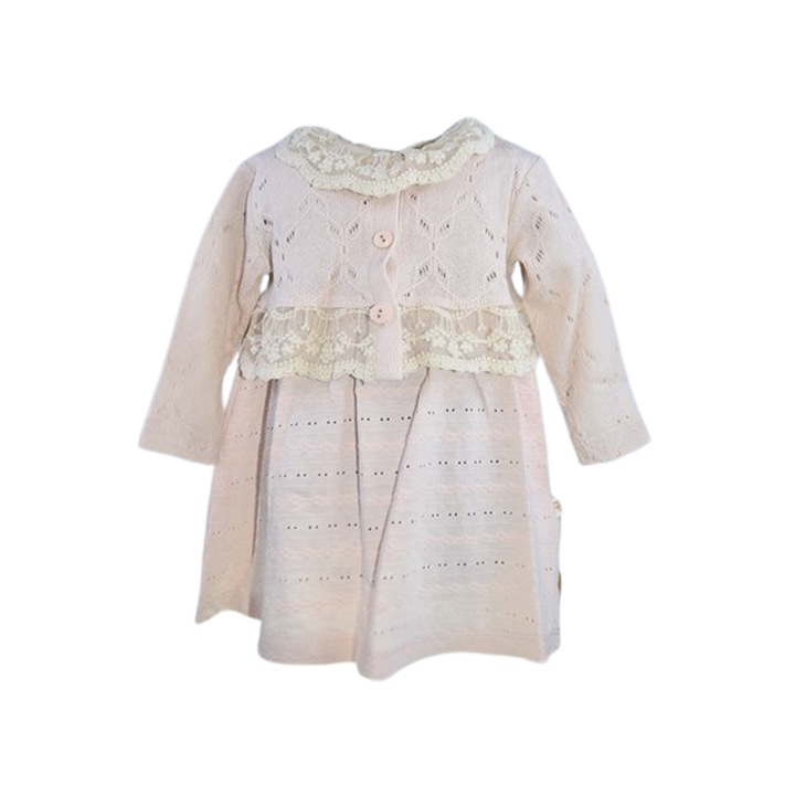 Set 2 piese rochita si bolero pentru fete, Mini Junior 20330R, Roz 119145