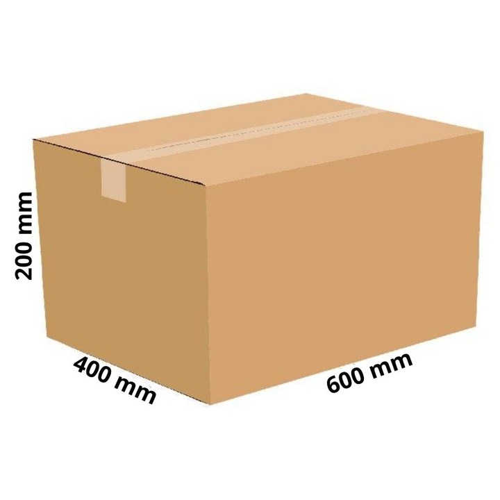 Cutie clasica natur din carton ondulat CO3, 600x400x200