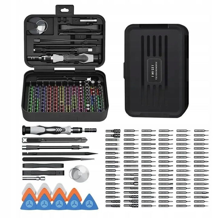 132 az 1-ben precíziós csavarhúzó készlet, Blurr, Torx, ergonomikus fogantyúval, rendeződobozzal