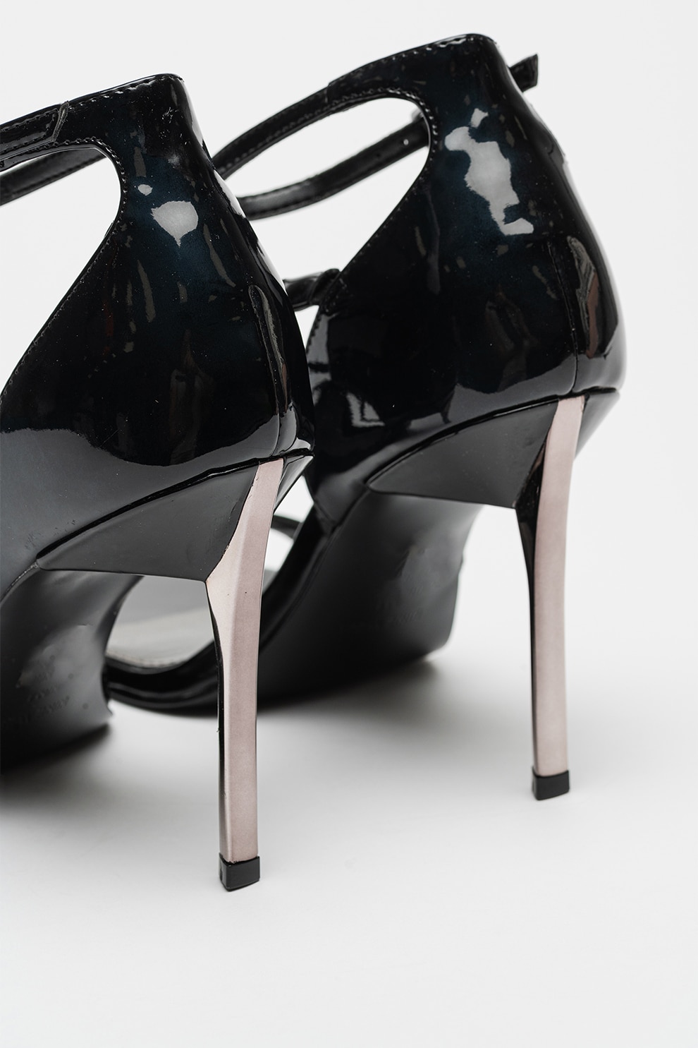 NINE WEST, Sandale cu toc si aspect lucios Shimmy, Negru, 6.5