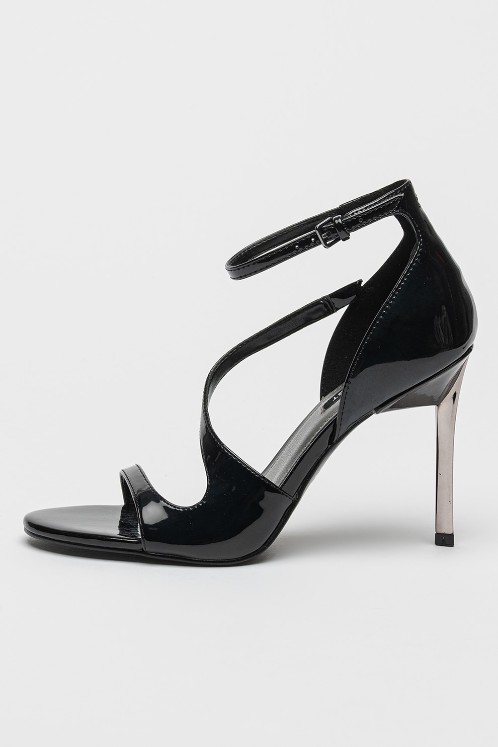 NINE WEST, Sandale cu toc si aspect lucios Shimmy, Negru, 6.5