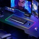 Голяма подложка за мишка Velixo, за игри, офис, с RGB LED осветление, неплъзгаща се, шевове против разкъсване, водоустойчива, модел на световна карта, USB кабел включен, 80 x 30 см, черна
