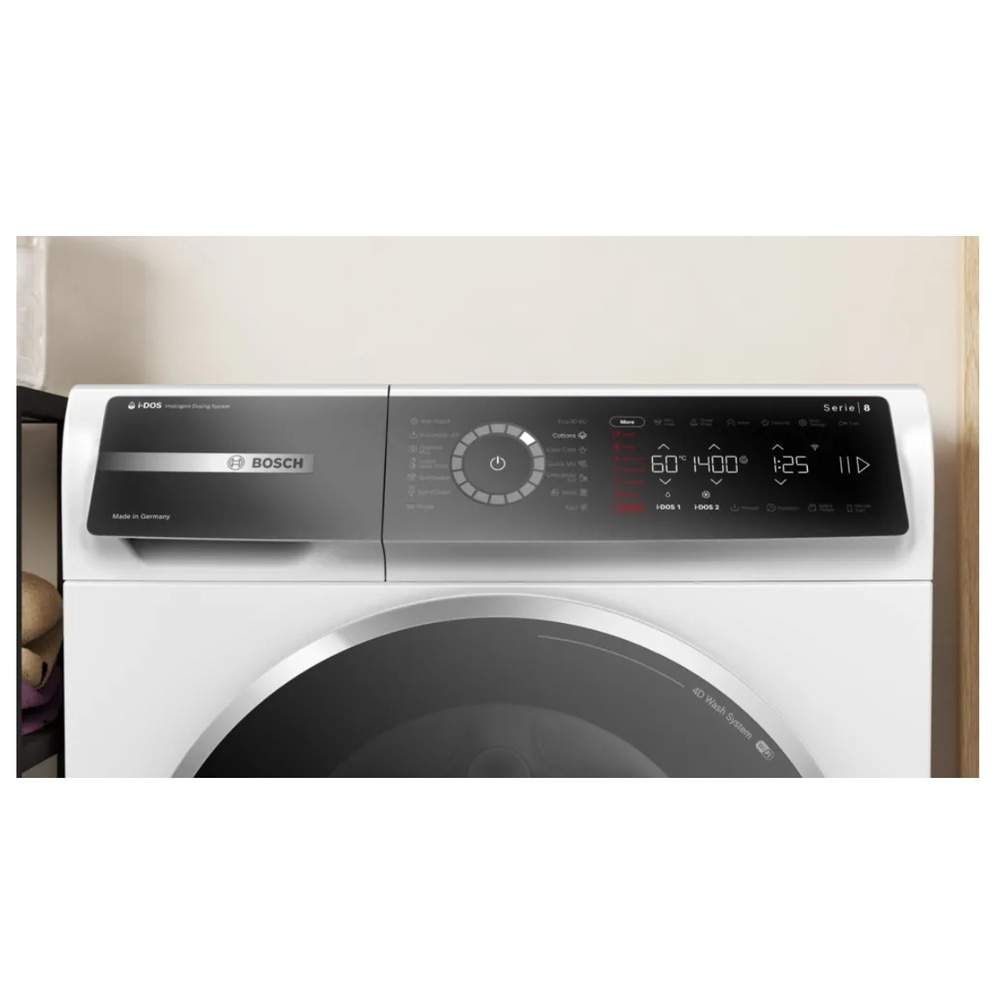 Masina de spalat rufe Bosch WGB254A2BY, 10 kg, 1400 RPM, EcoSilence Drive, Home Connect, I-Dos, functie Steam, Clasa A Alb