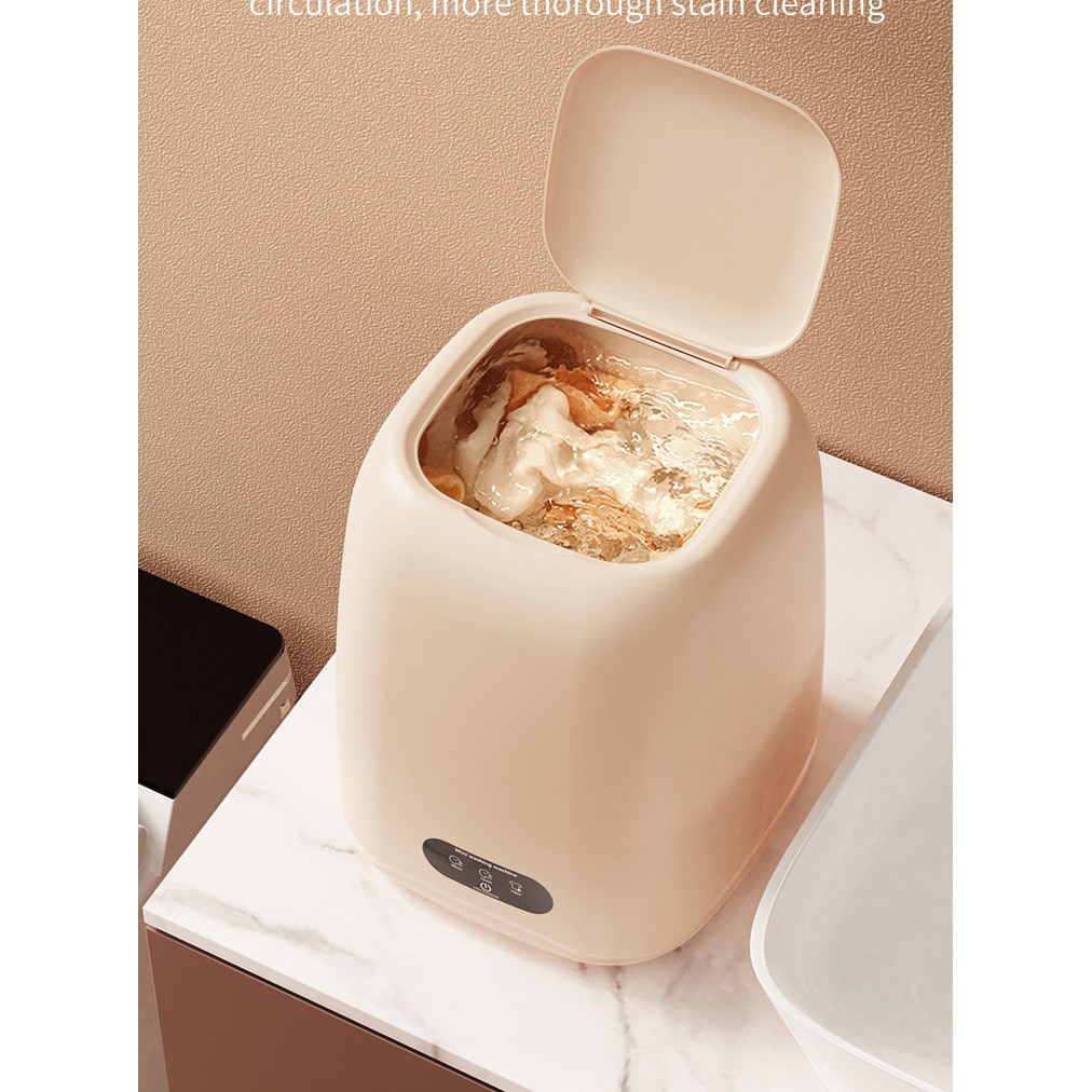 Masina de spalat mini, capacitate mare de 9L, 10W, economie de energie verde, galben crem