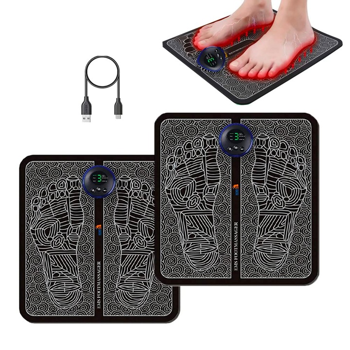 Електрически масажор за крака Erysin, преносим, USB, комплект от 2, насърчава кръвообращението, намалява мускулните болки