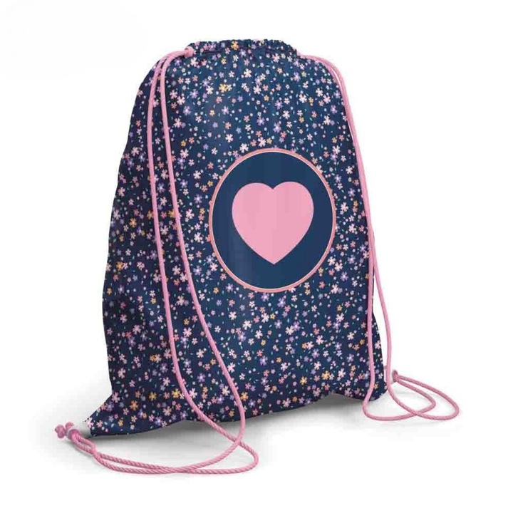 S-COOL cipőtáska SC3047, 46 X 35,5 cm, Rózsaszín szív motívum