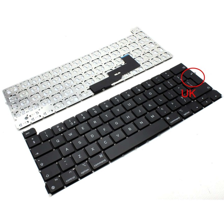 Tastatura Apple MacBook Pro M1 13 A2338 2020 iluminata layout UK fara rama enter mare