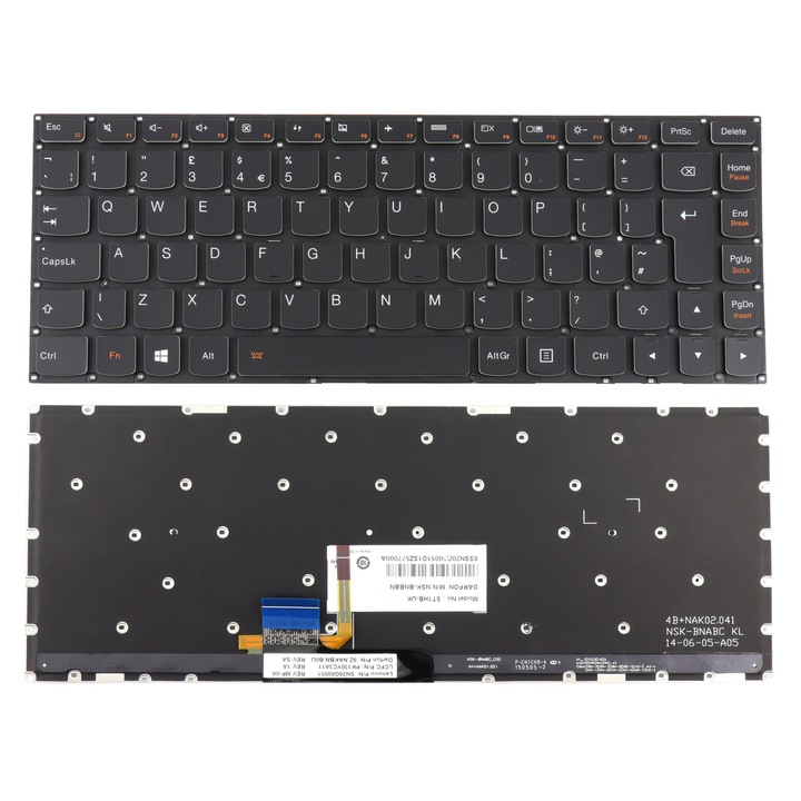 Клавиатура с подсветка за Lenovo 9Z.NAKBN.B0U, E31-80 с подсветка, IdeaPad 500S-13ISK с подсветка