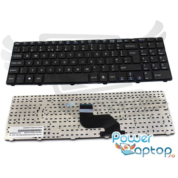 Tastatura MSI A6400 cu rama, CR640 cu rama, CX640 851X cu rama, CX640 cu rama, CX640DX cu rama, CX640MX cu rama, MS 16Y1 cu rama