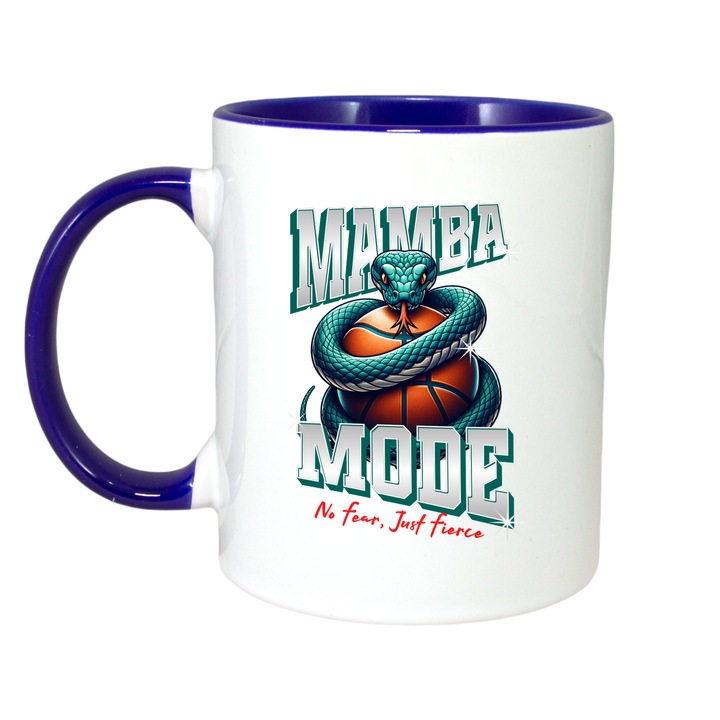 Cana Mamba Mode, Cri-Flo, Ceramica, 330ml. Maner si interior Albastru