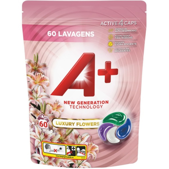 Detergent capsule A+ Luxury Flowers, 60buc