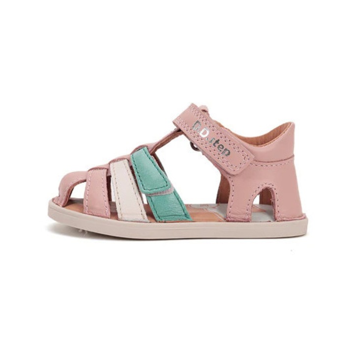 Sandale fete barefoot, dd step, G076-51736C, Piele naturala, roz deschis, Roz deschis