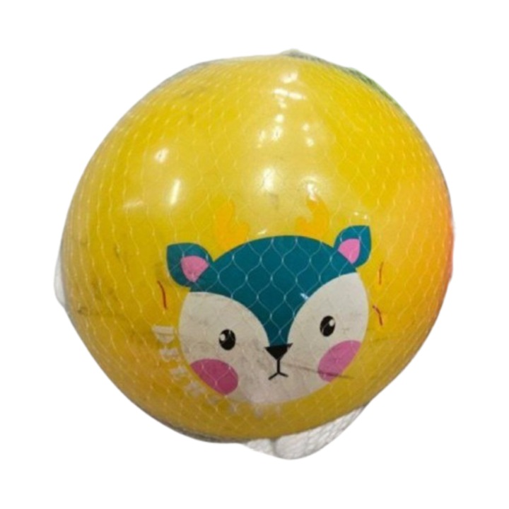 Gumilabda gyerekeknek, mackó modell, PVC-ből, 9-es méret, sárga