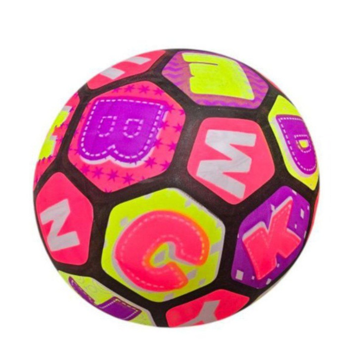 PVC gyereklabda, betűs motívum, aktív játékokhoz, 9-es méret, többszínű