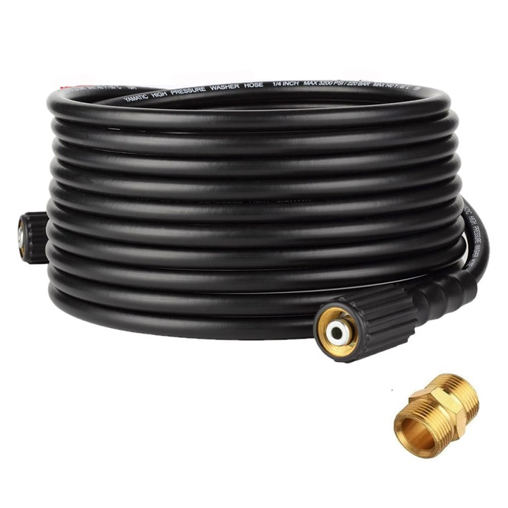 Маркуч за водоструйка Karcher, с адаптер, M22/14, 3300 PSI, устойчив на прегъване, дължина 10 м, черен