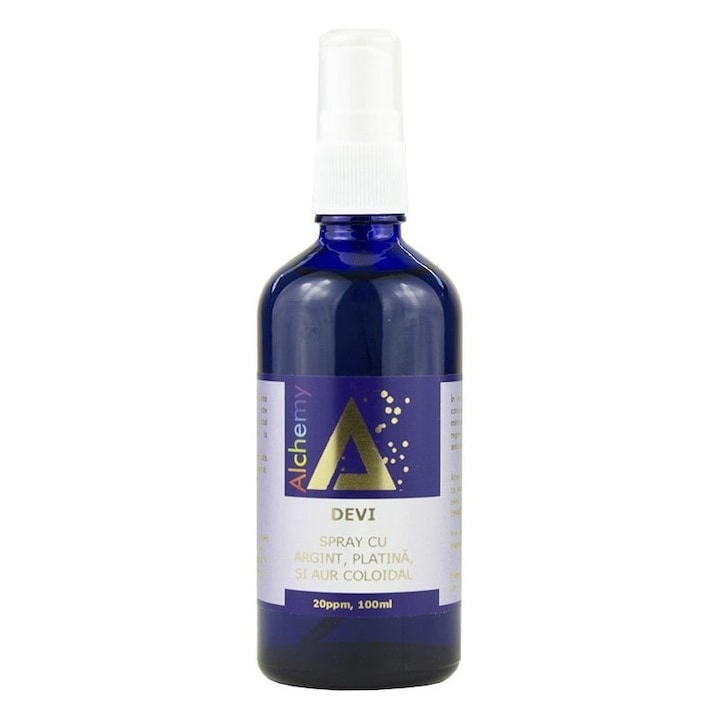 ALCHEMY Devi Spray Arckrém, Platina Ezüst és Kolloid Arany, 20ppm, 100ml