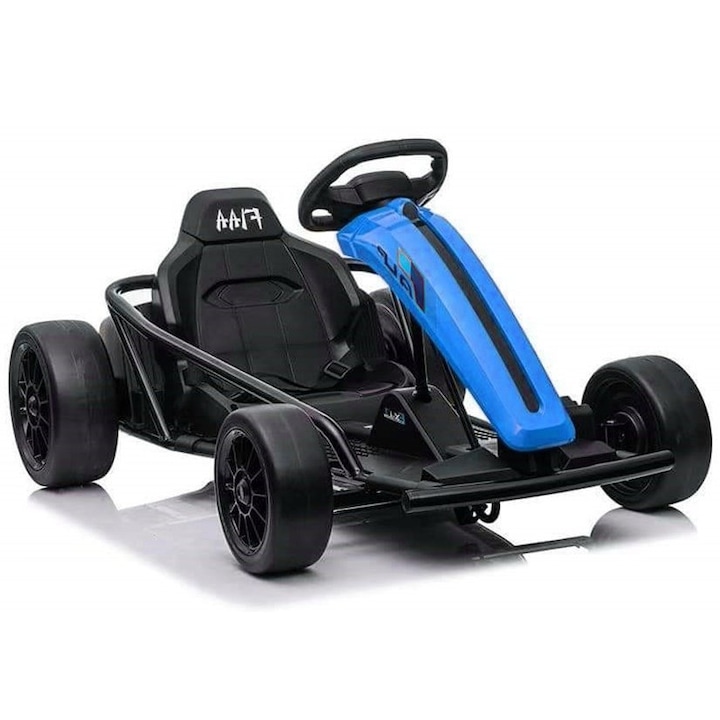 Kart electric NASZEDZIECI SX1968, 15-18 km/h, 2 motoare 100W, albastru, pentru copii peste 8 ani