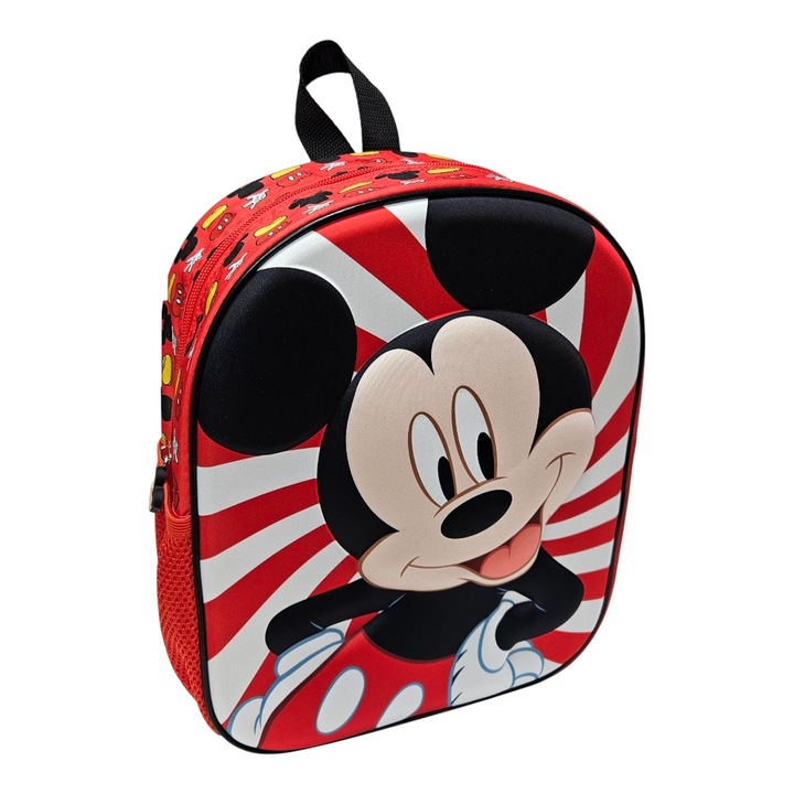Ghiozdan 3D Mickey Mouse, multicolor, 30x24x12 cm, bretele ajustabile, captusite