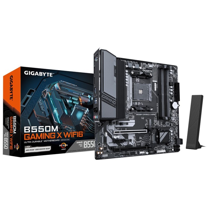 Дънна платка Gigabyte B550M GAMING X WIFI6, AM4, 4xDDR4, 128GB, Micro-ATX