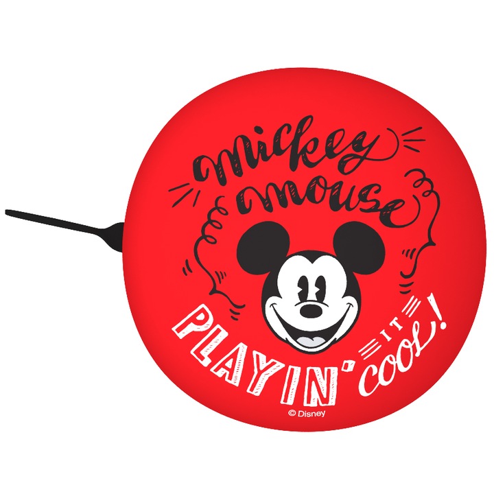 Retro Mickey biciklicsengő, 6cm, piros, hangos hanggal