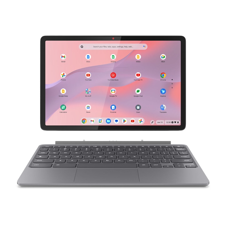 Лаптоп Lenovo Chromebook Duet 10.95", Kompanio 838, 8GB RAM, 128GB SSD, сив, 1920x1200px