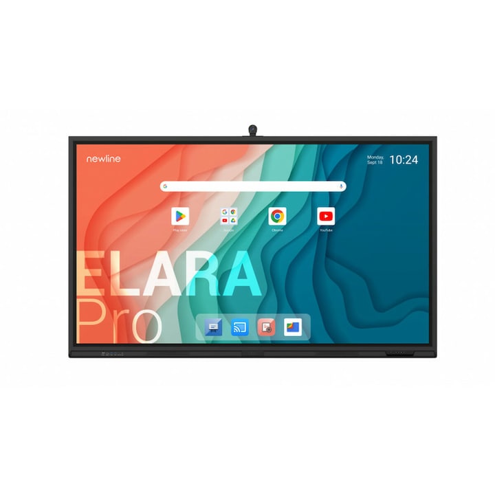 Newline Interactive TT-6523QCA+ 65"-os interaktív érintőképernyő, 4K, fekete, 165x92cm