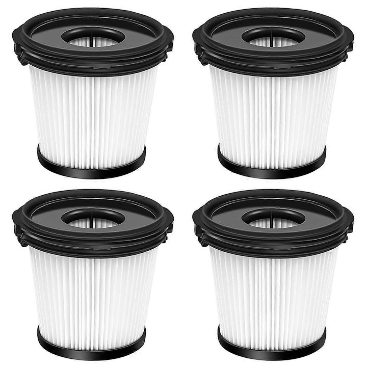 Set 4 filtre HEPA pentru aspiratoare fara fir, plastic, alb/negru
