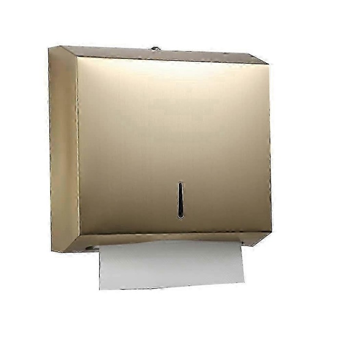 Rozsdamentes acél törölközőadagoló, arany, 28x10x26,5 cm, falra szerelhető kivitel